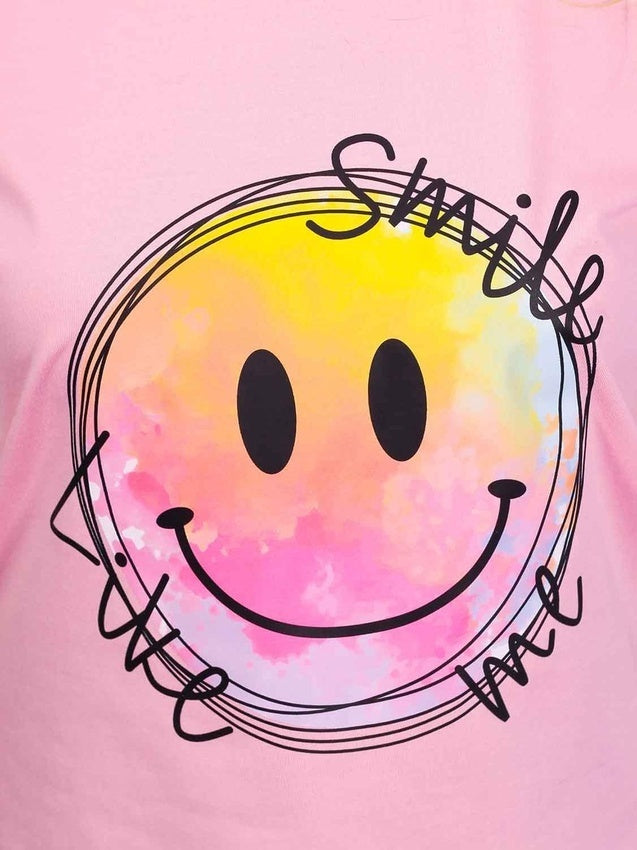 T-shirt smile - rosa bebê