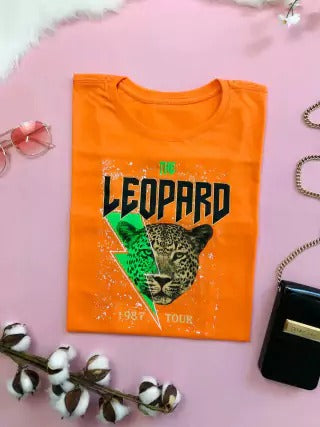 T-shirt leopard - laranja