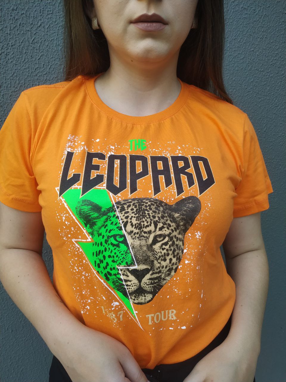 T-shirt leopard - laranja