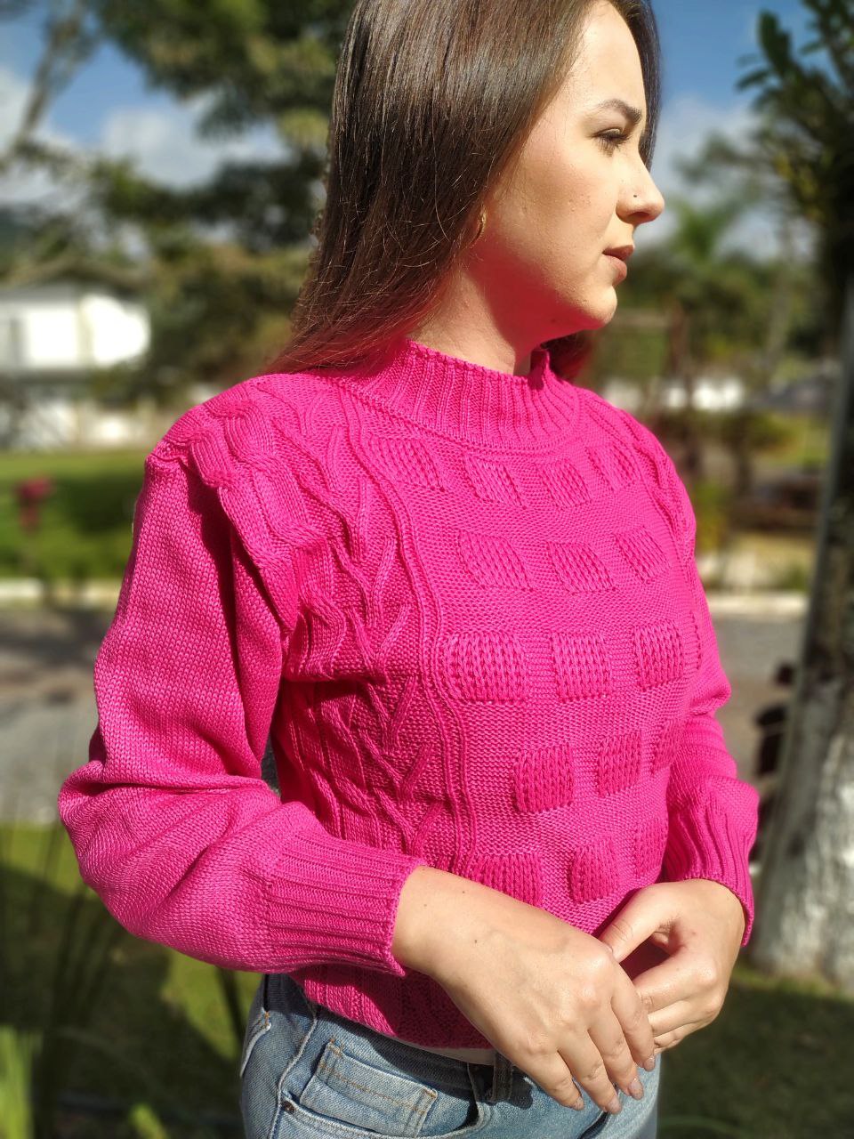 Blusa detalhes - Rosa Pink